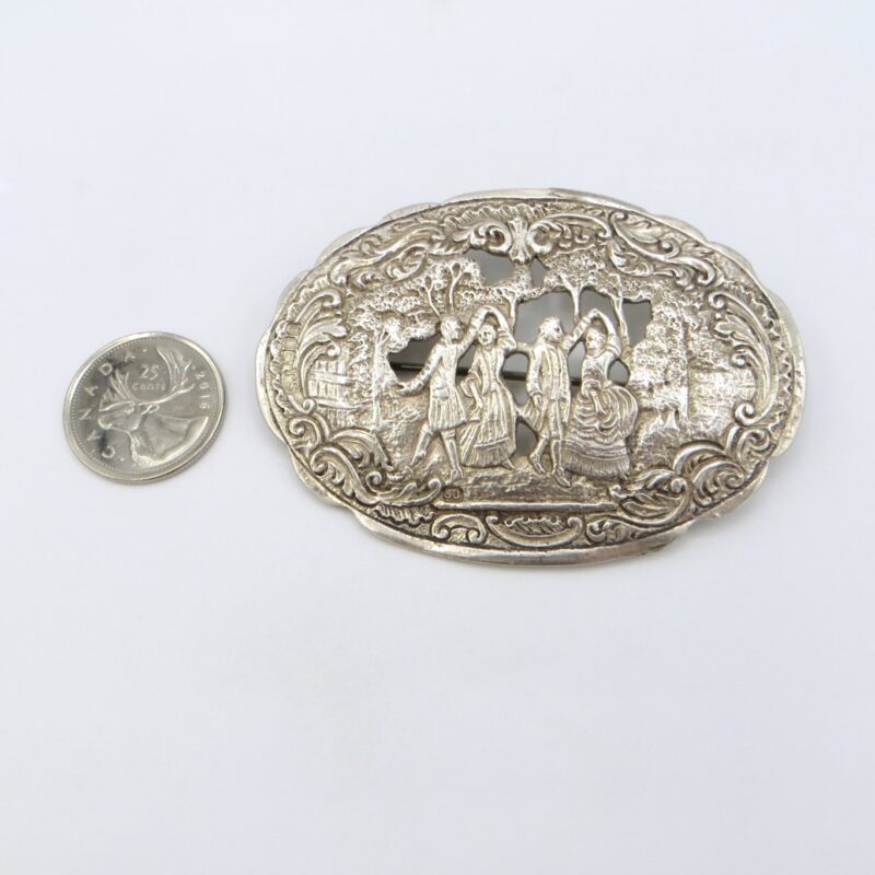 English Silver Dancing Brooch