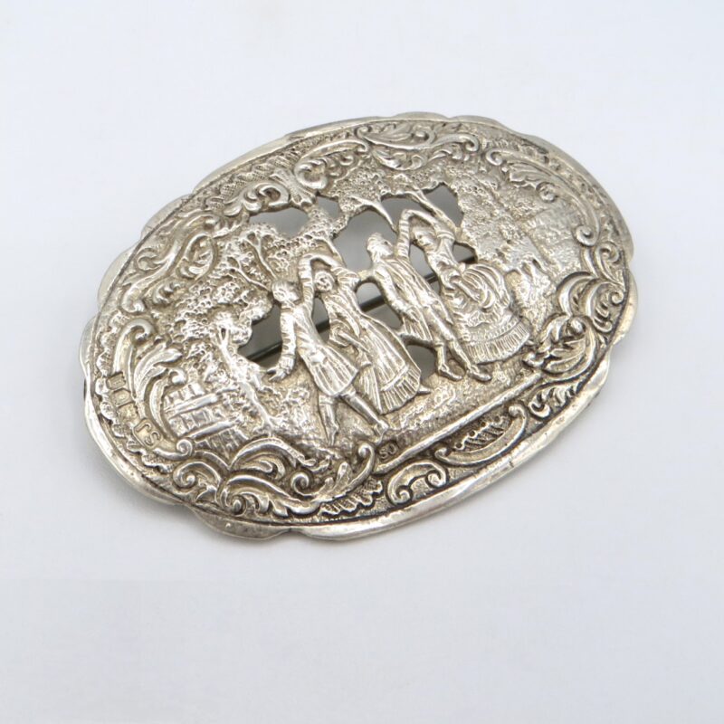 English Silver Dancing Brooch