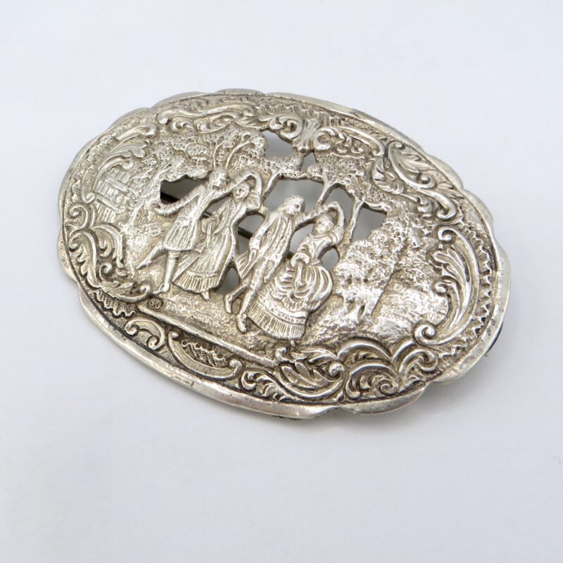 English Silver Dancing Brooch