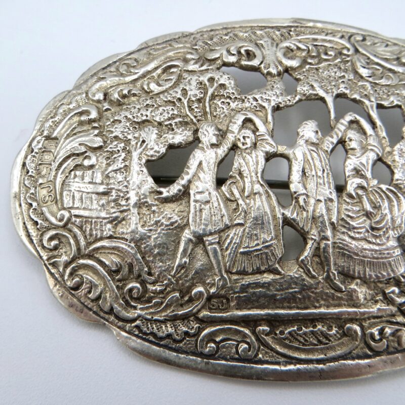 English Silver Dancing Brooch