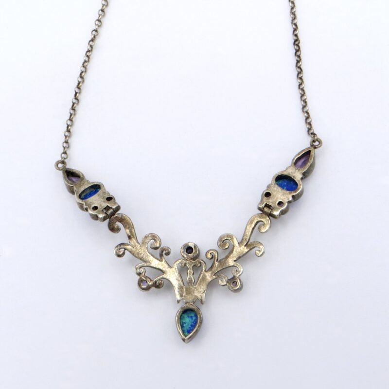 Silver, Amethyst and Sapphire Necklace