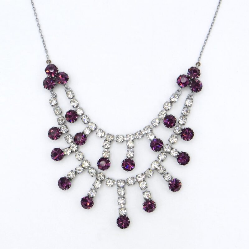 Two-Tier Necklace with Violet Stones