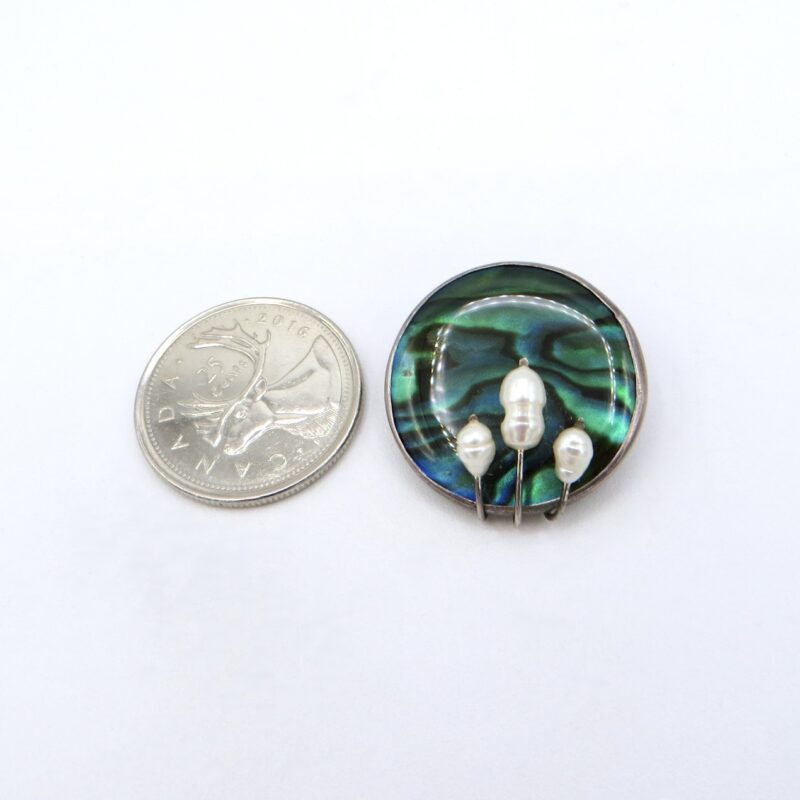 Silver, Abalone and Pearl Brooch