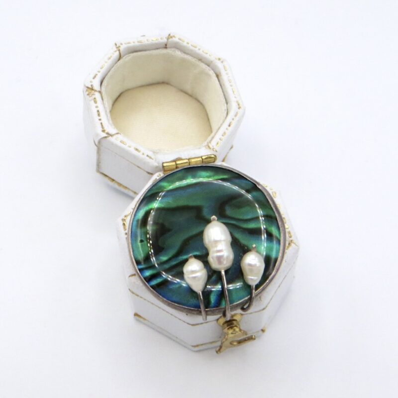 Silver, Abalone and Pearl Brooch