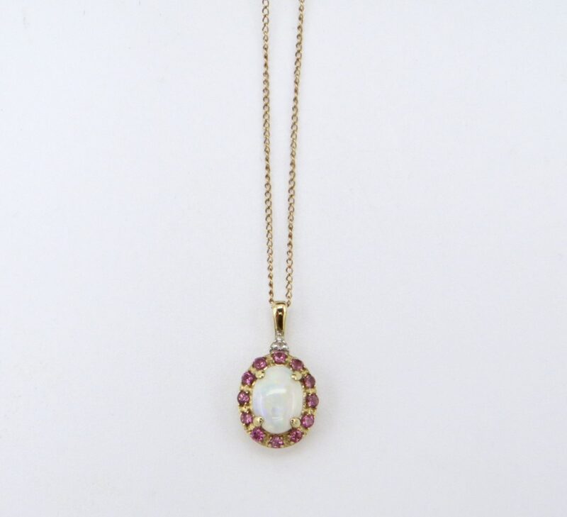 Gold, Opal & Tourmaline Necklace