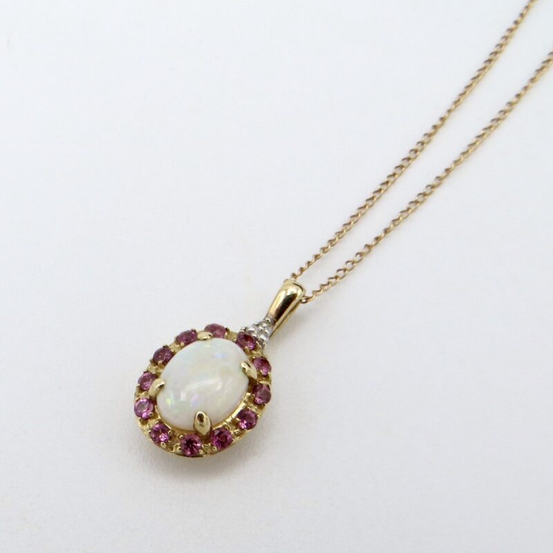 Gold, Opal & Tourmaline Necklace