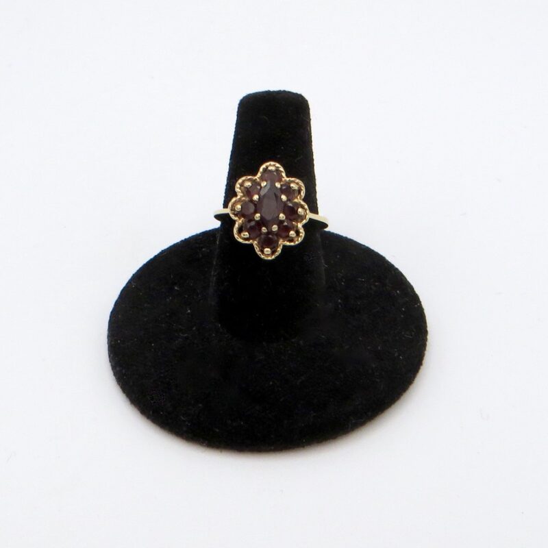 Gold Filigree and Garnet Ring