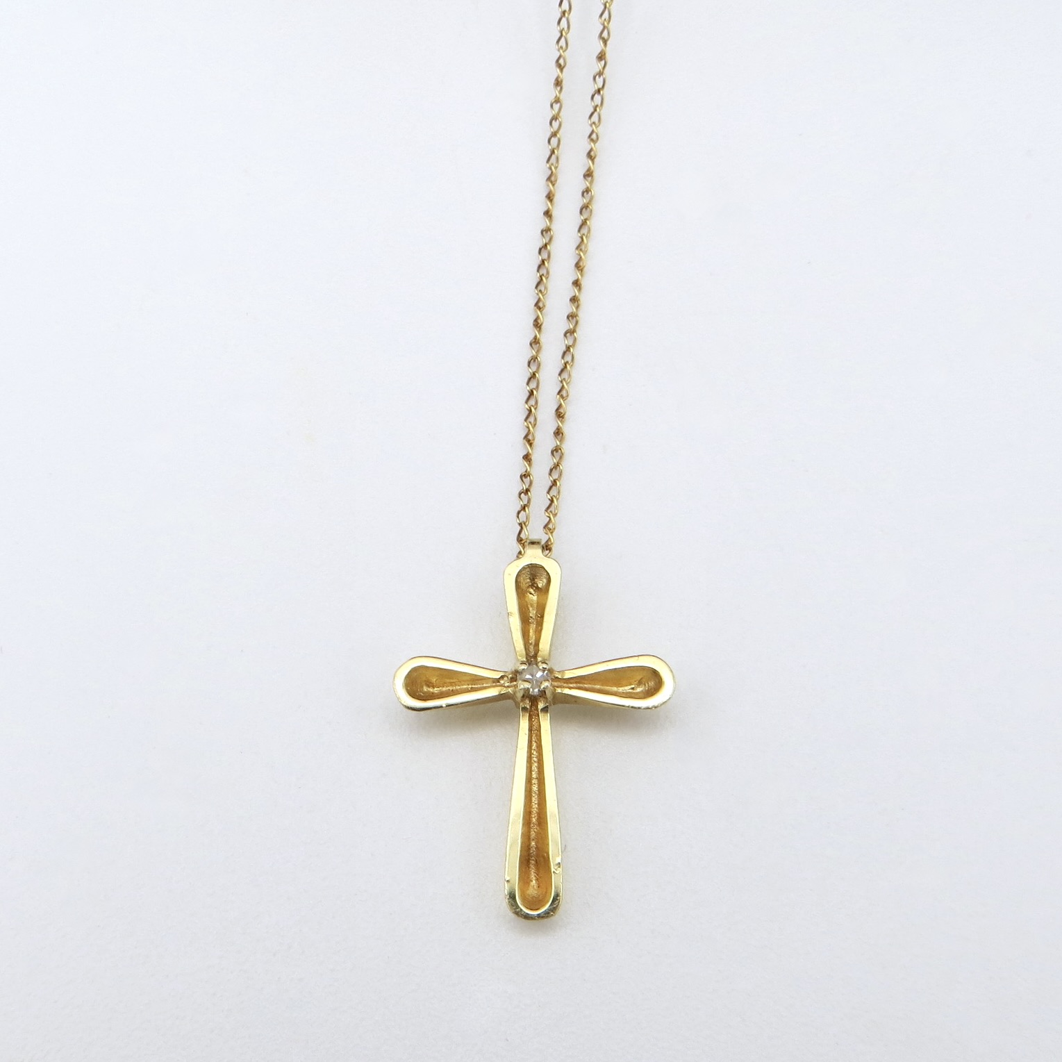 14kt Gold & Diamond Cross