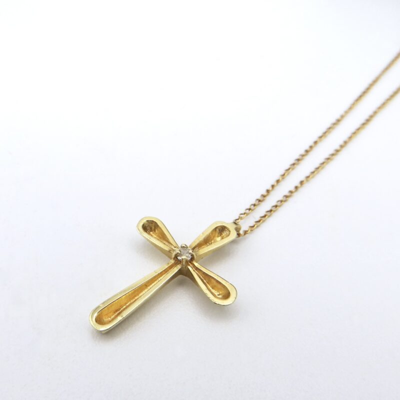 14kt Gold & Diamond Cross