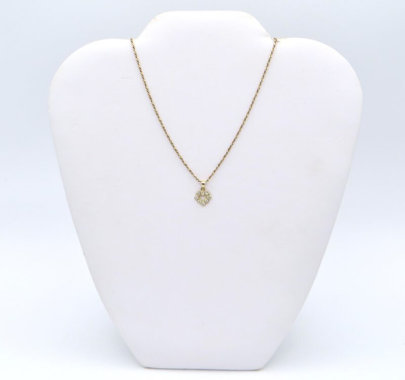 Gold and Diamond Heart Necklace