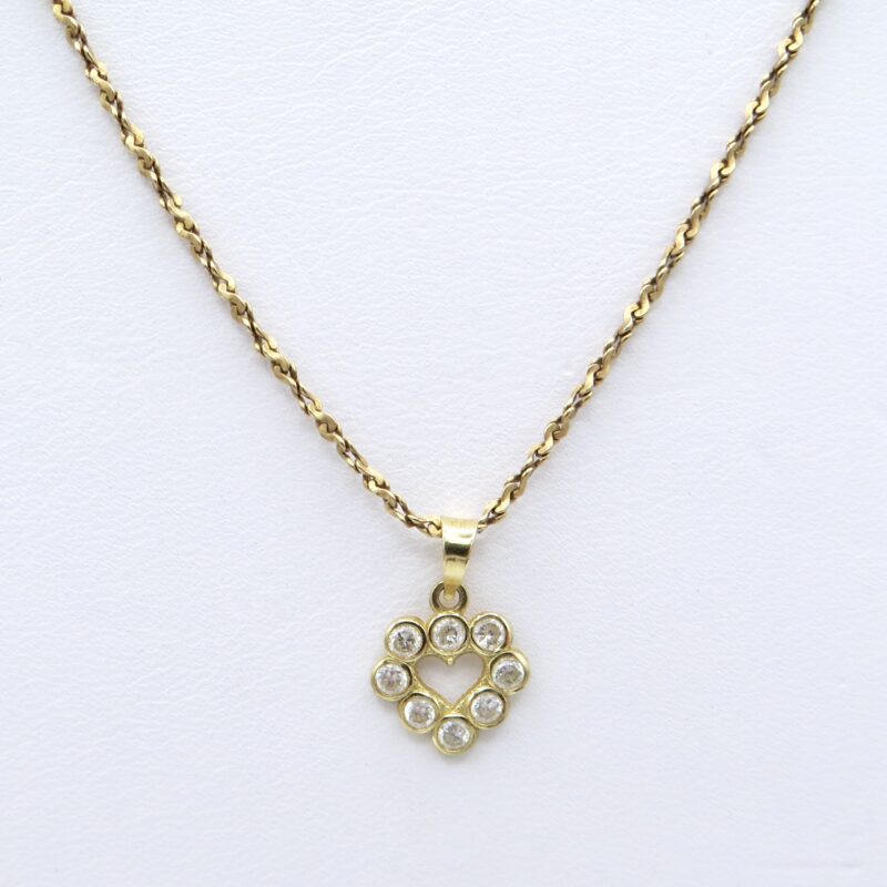 Gold and Diamond Heart Necklace