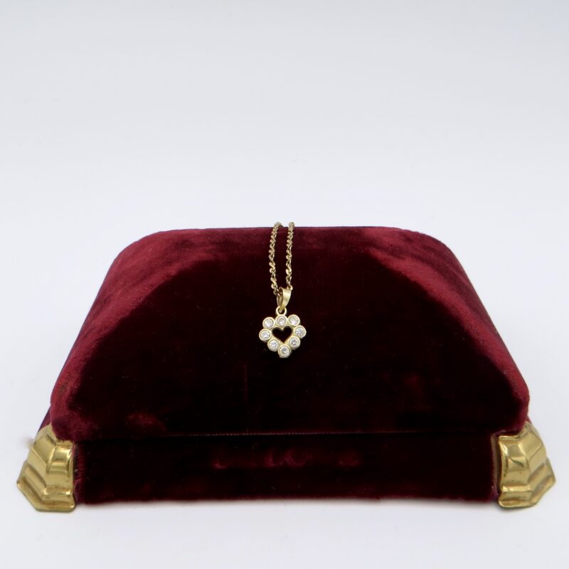 Gold and Diamond Heart Necklace