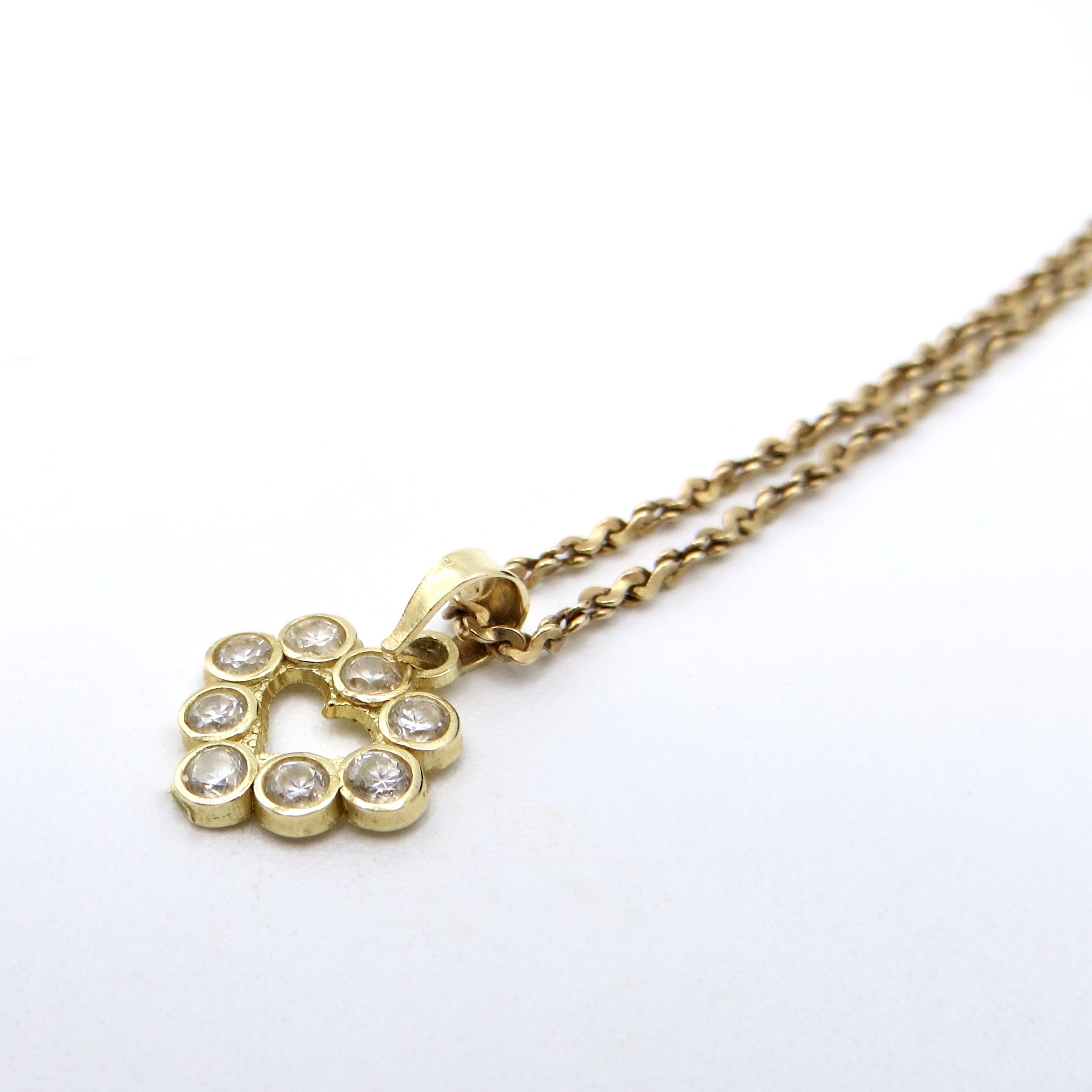 Gold and Diamond Heart Necklace